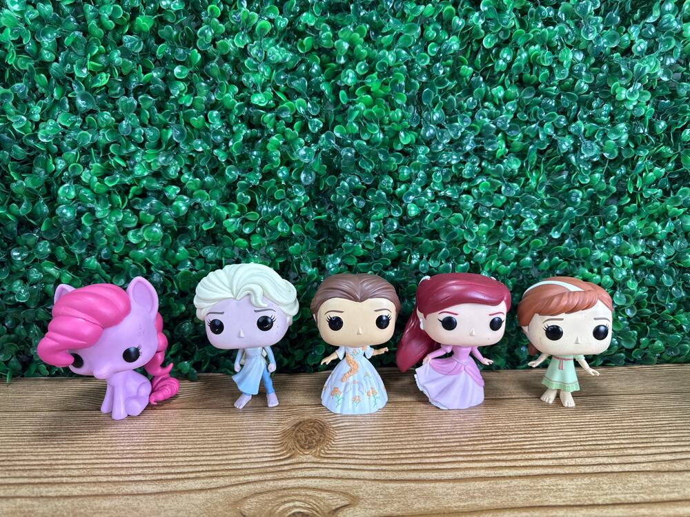 Bundle of 5 Funko Pop Princess Pony  Pinkie Pie Vinyl Figure Frozen Ariel Belle